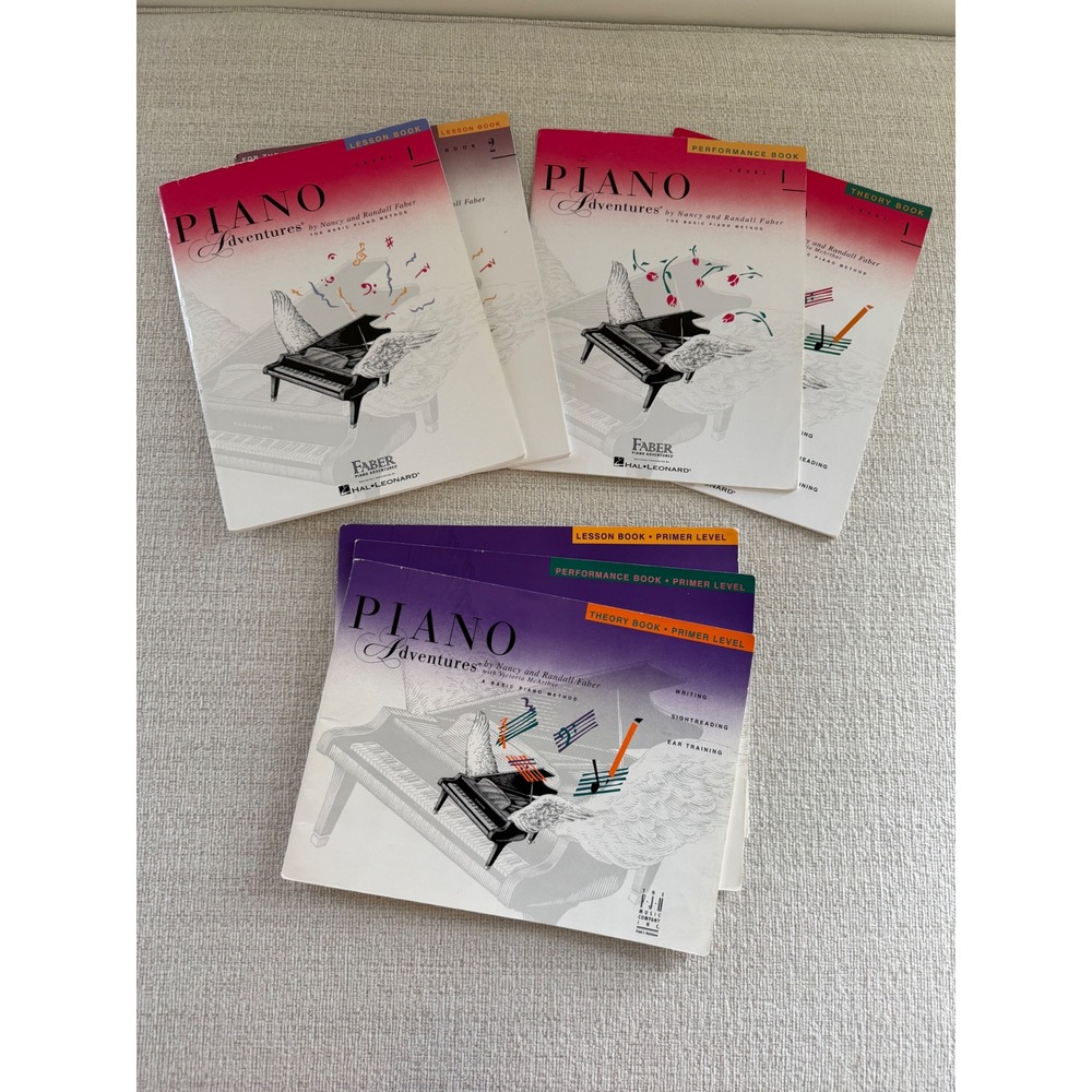 Lot 7 Faber Piano Adventures Books Primer Level, Level 1 Level 2 Lesson Theory